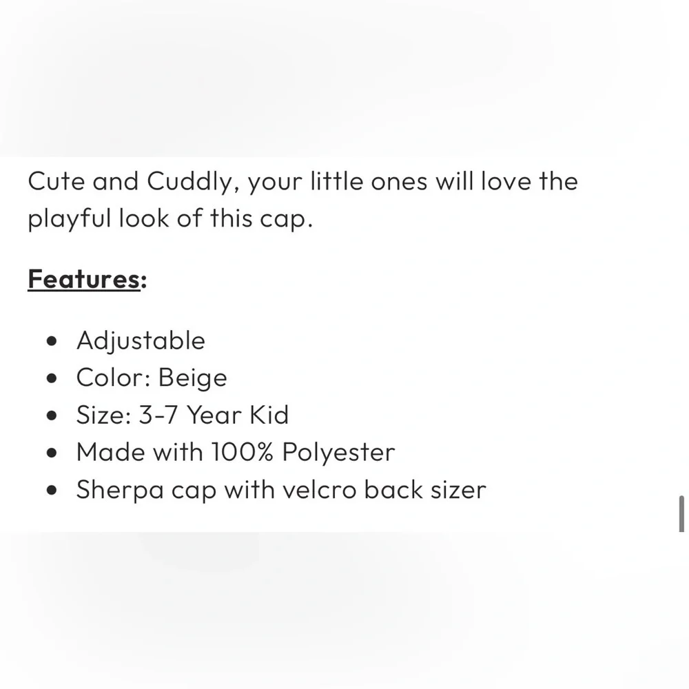 Kids Critter Sherpa Cap